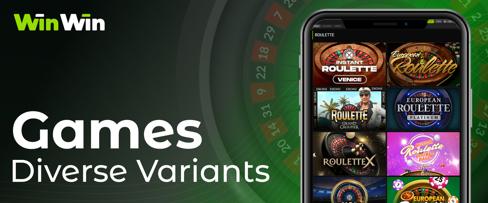 Winwin India Roulette casino games offer a huge selection of games on the platform with many advantages and bonuses.